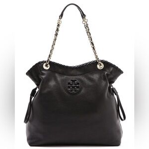 Tory Burch Marion East West in Black Pebbled Leather Bag